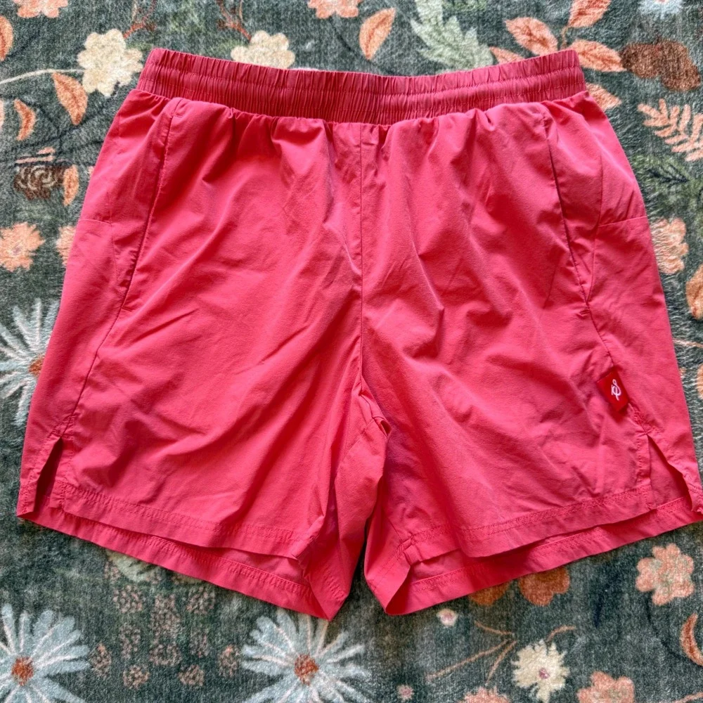 Staunch Tradition Mens Coral Pink Athletic Running Training Shorts XS Zip Pocket
